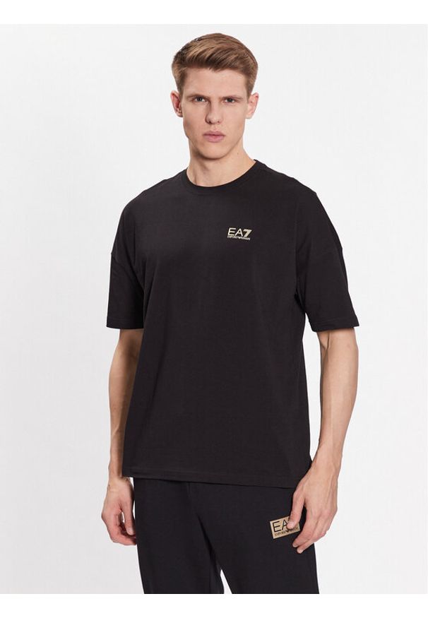 EA7 Emporio Armani T-Shirt 3RPT12 PJLBZ 0208 Czarny Regular Fit. Kolor: czarny. Materiał: bawełna