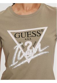 Guess T-Shirt Icon W4YI32 I3Z14 Zielony Regular Fit. Kolor: zielony. Materiał: bawełna