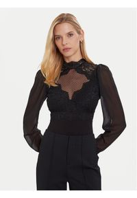 Morgan Bluzka 252-TRIBO Czarny Slim Fit. Kolor: czarny. Materiał: wiskoza