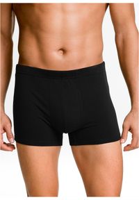 bonprix - Bokserki o dopasowanym kroju z bawełną (3 pary). Kolor: czarny. Materiał: bawełna. Wzór: gładki #1