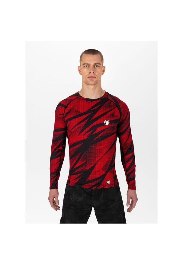 PITBULL - Longsleeve męski Pitbull Rashguard Dot Camo II. Kolor: czerwony. Długość rękawa: długi rękaw