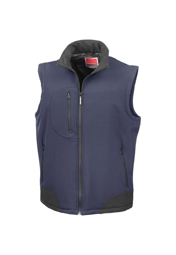 RESULT - Kamizelka puchowa Result Softshell. Kolor: niebieski. Materiał: softshell, puch. Długość rękawa: bez rękawów