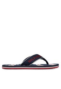 TOMMY HILFIGER - Tommy Hilfiger Japonki Stripes Beach Sandal FM0FM06003 Granatowy. Kolor: niebieski. Materiał: materiał #2
