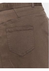 Morgan Spódnica jeansowa 231-JSTELA Khaki Regular Fit. Kolor: brązowy. Materiał: bawełna, jeans, syntetyk