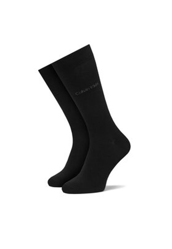 Calvin Klein Skarpety długie 701235979 Czarny. Kolor: czarny. Materiał: materiał, bawełna