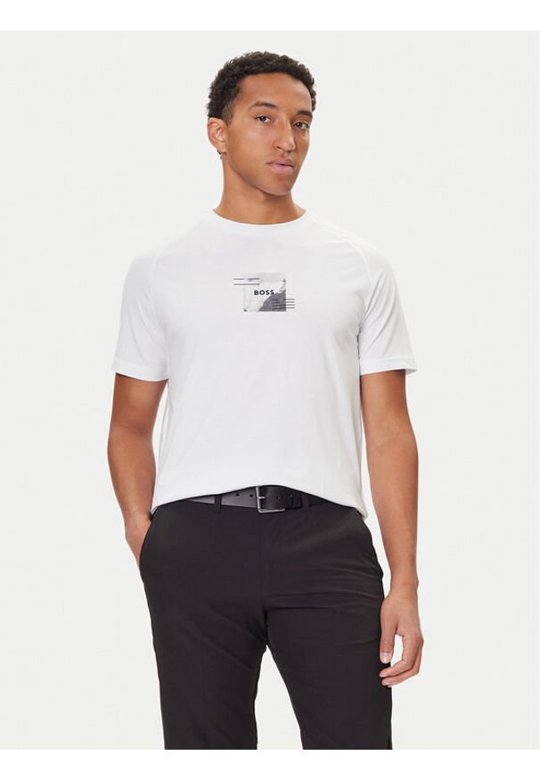 BOSS T-Shirt Stripe Zone 50548093 Biały Relaxed Fit. Kolor: biały. Materiał: bawełna