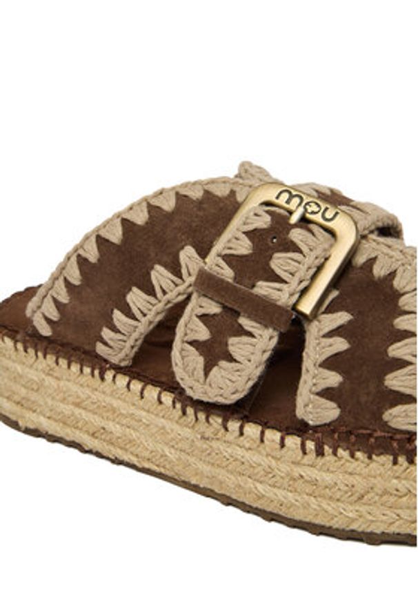 Mou Espadryle MU.SW641003A Brązowy. Kolor: brązowy. Materiał: skóra, zamsz
