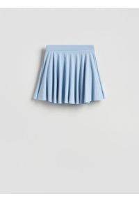 Reserved - Gładkie spódnico-szorty - jasnoniebieski. Kolor: niebieski. Materiał: tkanina. Wzór: gładki #1