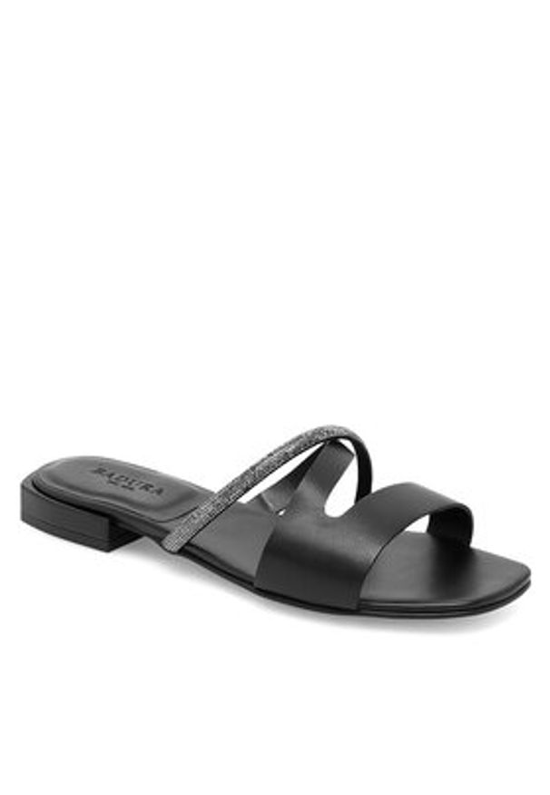 Badura Klapki BRITTOLI-A022-01 Czarny. Kolor: czarny. Materiał: skóra