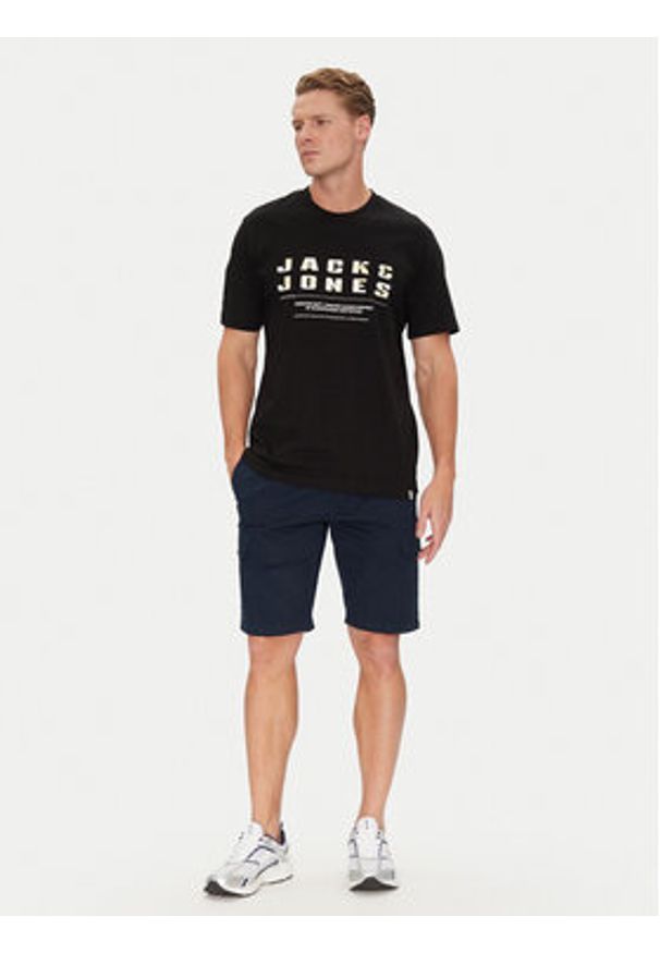 Jack & Jones T-Shirt Recharge 12274716 Czarny Relaxed Fit. Kolor: czarny. Materiał: bawełna
