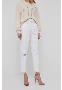 Liu Jo jeansy damskie high waist. Stan: podwyższony. Kolor: biały