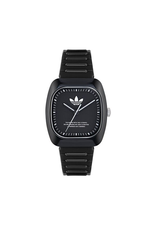 Adidas - adidas Zegarek Retro Wave Two AOSY24531 Czarny. Kolor: czarny. Materiał: syntetyk. Styl: retro
