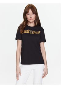 Just Cavalli T-Shirt 74PBHF00 Czarny Regular Fit. Kolor: czarny. Materiał: bawełna #1