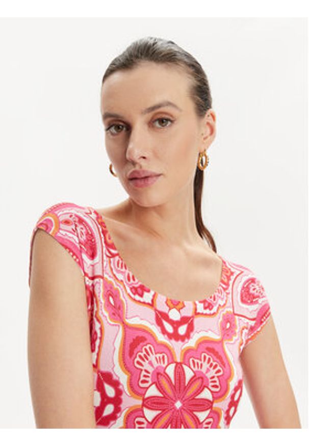 Luisa Spagnoli Bluzka Crotone 58243 Różowy Regular Fit. Kolor: różowy. Materiał: syntetyk, wiskoza