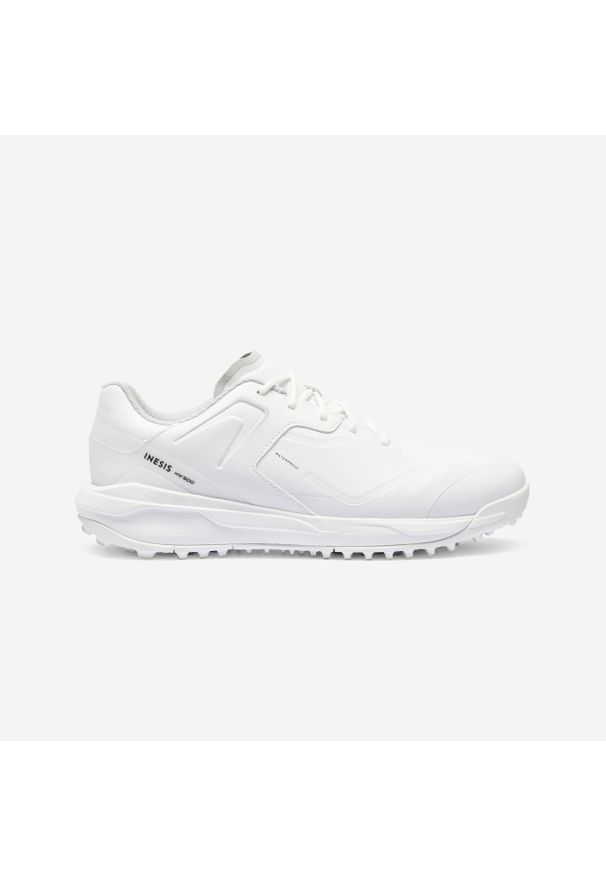 INESIS - Buty do golfa męskie Inesis MW500 wodoodporne. Kolor: biały. Materiał: materiał, kauczuk. Sport: golf