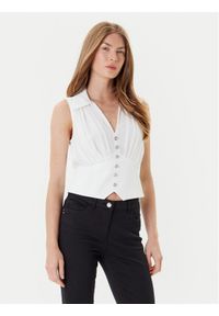 Morgan Top 242-OPLI Biały Slim Fit. Kolor: biały. Materiał: syntetyk