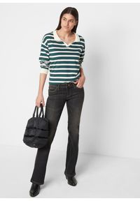 bonprix - Wygodne dżinsy ze stretchem o kroju bootcut, mid waist. Kolor: czarny #3