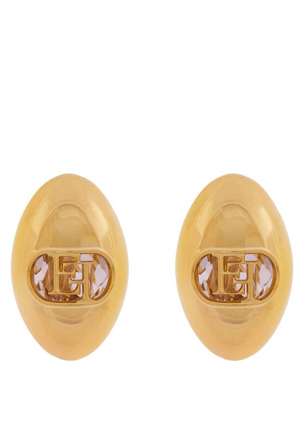 Elisabetta Franchi Klipsy OR-46M-52E2-V180 Złoty. Materiał: metalowe. Kolor: złoty