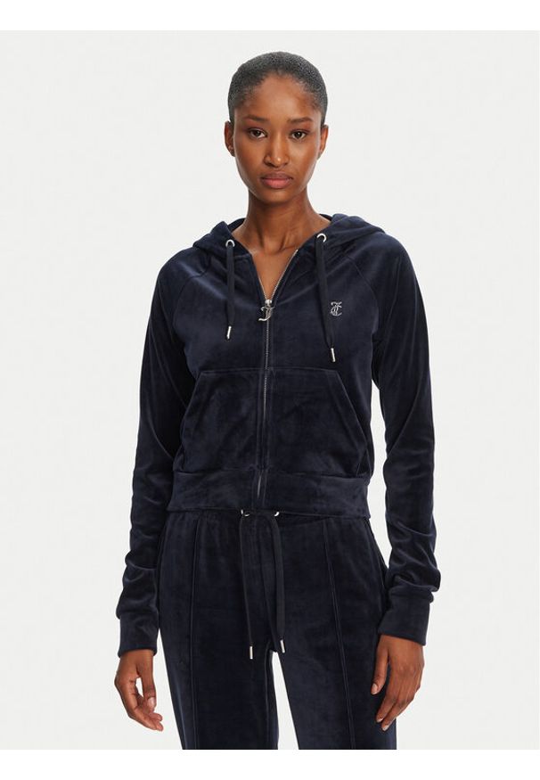 Juicy Couture Bluza Madison JCWA122001 Granatowy Slim Fit. Kolor: niebieski. Materiał: syntetyk