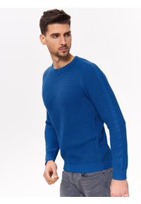 TOP SECRET - Sweter z grubej przędzy. Okazja: na co dzień. Kolor: niebieski. Materiał: dzianina. Sezon: wiosna, lato. Styl: casual #8