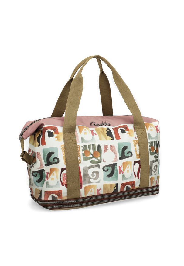 Torba podróżna damska Anekke, wykonana z materiału tekstylnego z dekoracyjnym nadrukiem pojemna, 42578-001. Materiał: materiał. Wzór: nadruk. Styl: casual
