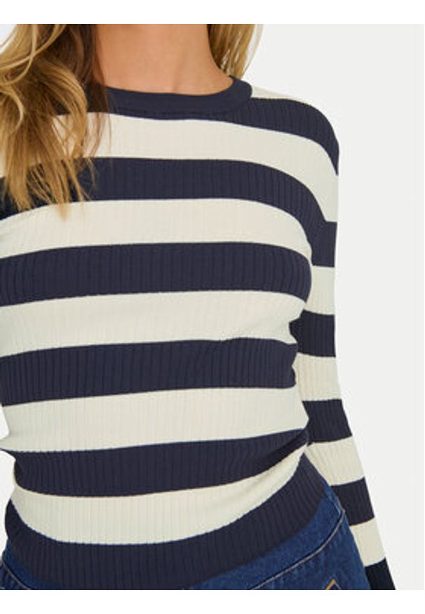 JDY Sweter Plum 15277223 Granatowy Regular Fit. Kolor: niebieski. Materiał: wiskoza