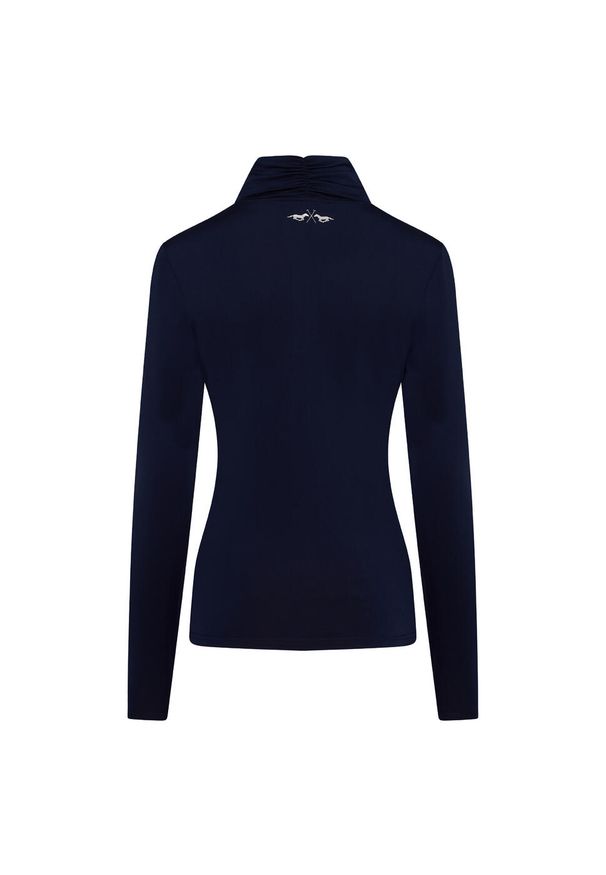 HV POLO - Damska koszulka do jazdy konnej HV Polo Lumi. Typ kołnierza: polo. Kolor: niebieski. Długość rękawa: długi rękaw