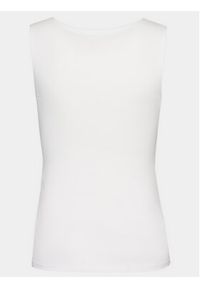 Gina Tricot Top Basic 22931 Biały Slim Fit. Kolor: biały. Materiał: bawełna