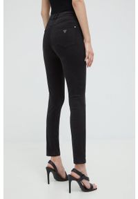 Guess spodnie damskie kolor czarny dopasowane medium waist. Kolor: czarny. Materiał: tkanina #4