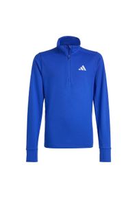Adidas - AEROREADY Half-Zip Long Sleeve Tee. Kolor: szary, niebieski, wielokolorowy. Materiał: materiał. Długość rękawa: długi rękaw. Sport: joga i pilates