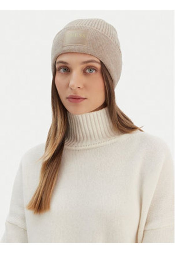 Guess Czapka AW5436 POL03 Beżowy. Kolor: beżowy. Materiał: wełna