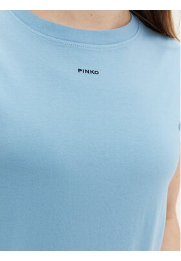 Pinko - PINKO T-Shirt Basico 100373 Niebieski Regular Fit. Kolor: niebieski. Materiał: bawełna