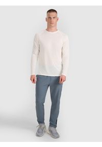 4f - 4F Longsleeve do biegania szybkoschnący męski - biały M. Kolor: biały. Materiał: włókno, skóra, materiał. Długość rękawa: długi rękaw. Długość: krótkie
