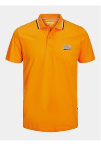 Jack & Jones - Jack&Jones Polo Tevor 12228781 Pomarańczowy Standard Fit. Typ kołnierza: polo. Kolor: pomarańczowy. Materiał: bawełna #3