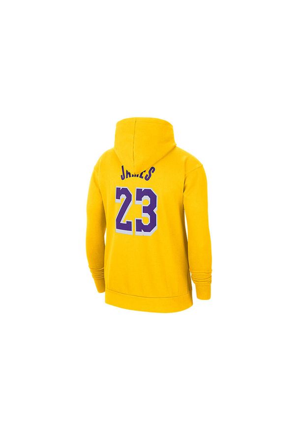 Nike - Bluza męska nike nba los angeles lakers lebron james essential pullover hoodie. Kolor: żółty. Sport: bieganie