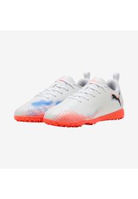 Buty piłkarskie dla dzieci Puma Future.8 Play TT Turf. Kolor: czerwony, biały, wielokolorowy. Materiał: lycra. Szerokość cholewki: normalna. Sport: piłka nożna