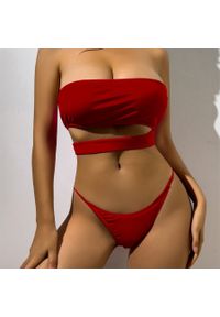 Intica - Strój kąpielowy bikini bandeau na plażę Nevia. Kolor: czarny. Materiał: materiał #3