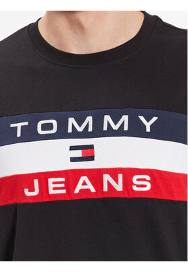Tommy Jeans Longsleeve Colorblock DM0DM16834 Czarny Relaxed Fit. Kolor: czarny. Materiał: bawełna. Długość rękawa: długi rękaw