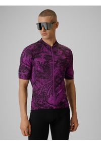 4f - 4F Koszulka kolarska męska - fioletowa S. Kolor: fioletowy. Materiał: dzianina, materiał, włókno. Długość: długie. Sport: kolarstwo #1