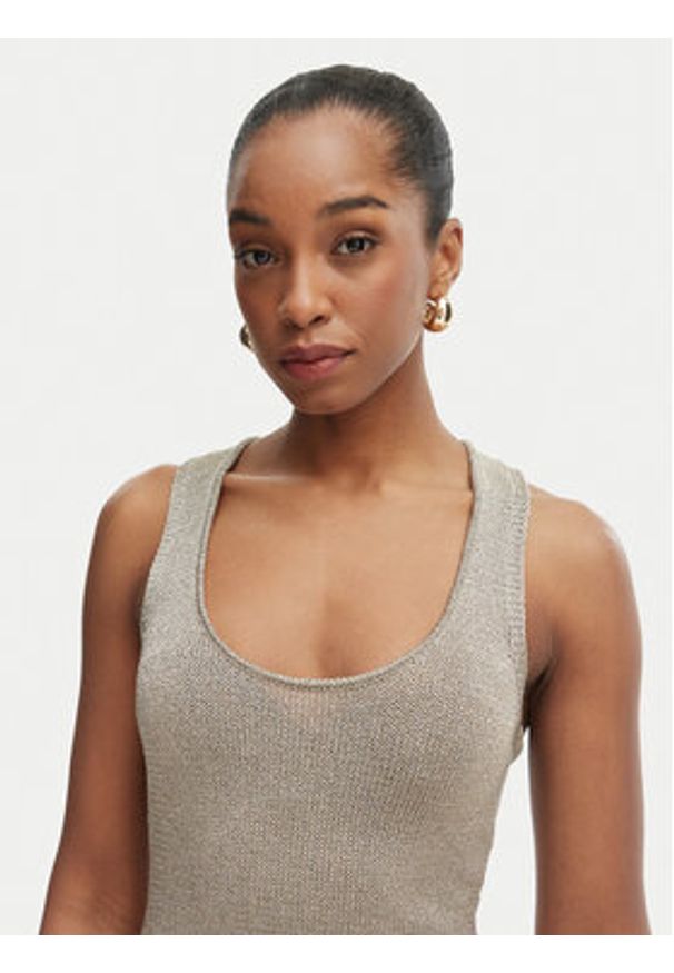 SIMONA CORSELLINI - Simona Corsellini Sukienka letnia P26CPABO0301 Beżowy jasny Slim Fit. Kolor: beżowy. Materiał: wiskoza. Sezon: lato