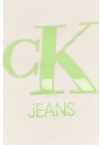 Calvin Klein Jeans - T-shirt J20J215312.4891. Okazja: na co dzień. Kolor: biały. Wzór: nadruk. Styl: casual #2