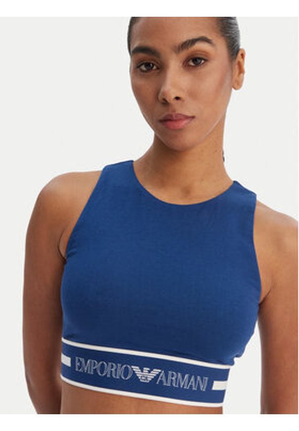 Emporio Armani Underwear Top EW002960 AF19023 UB078 Granatowy Slim Fit. Kolor: niebieski. Materiał: bawełna