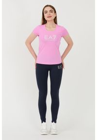 EA7 Emporio Armani - EA7 Różowy damski t-shirt, Rozmiar S. Kolor: różowy #6