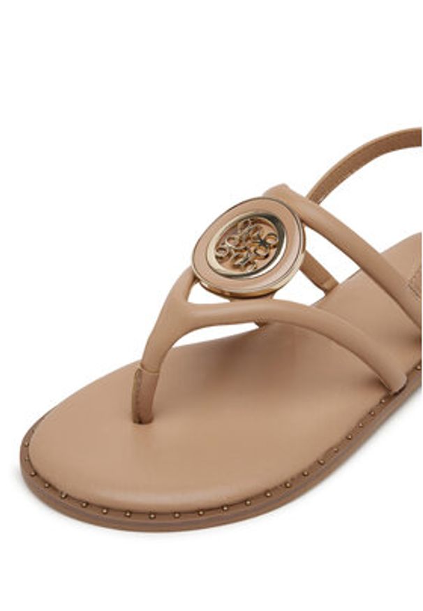 Nine West Sandały 123AL1754 Beżowy. Kolor: beżowy. Materiał: materiał, syntetyk