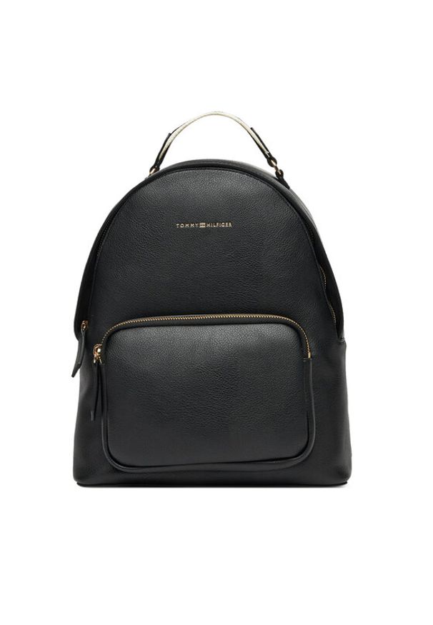 TOMMY HILFIGER - Tommy Hilfiger Plecak Th Logotape Backpack AW0AW17471 Czarny. Kolor: czarny. Materiał: skóra