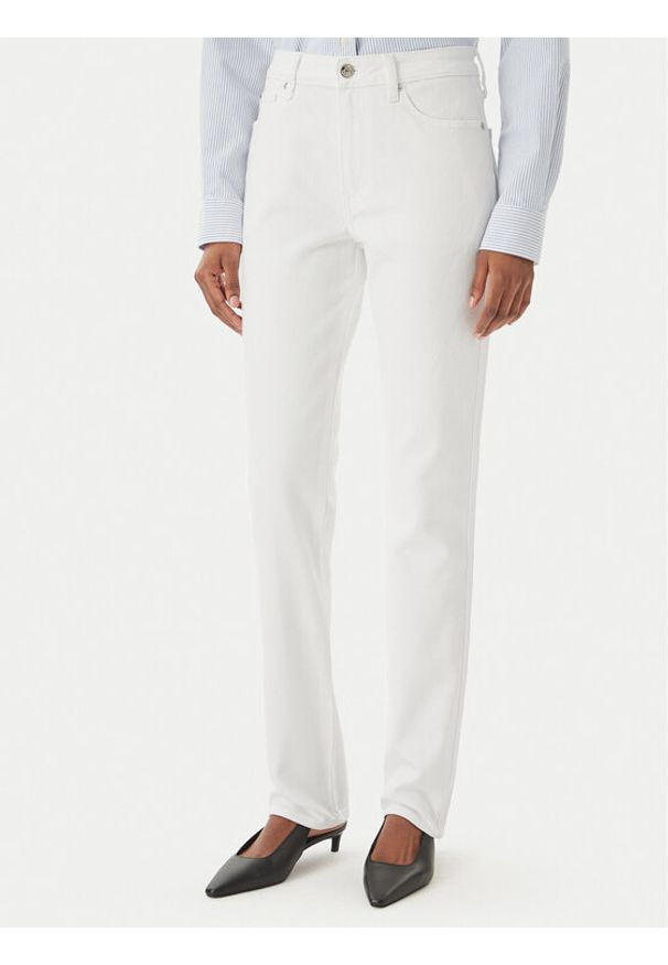 TOMMY HILFIGER - Tommy Hilfiger Jeansy WW0WW48579 Biały Slim Fit. Kolor: biały