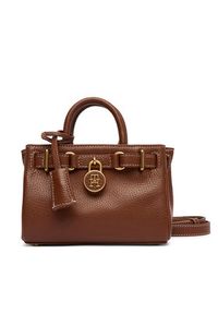 TOMMY HILFIGER - Tommy Hilfiger Torebka American Icon Micro Tote Leather AW0AW18167 Brązowy. Kolor: brązowy. Materiał: skórzane #4