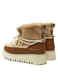 Replay - REPLAY Śniegowce Melrose Hair Lace-Up GWF2H.000.C0014S Brązowy. Kolor: brązowy. Materiał: materiał