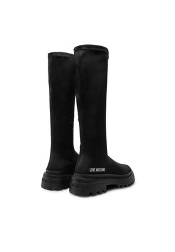 Love Moschino - LOVE MOSCHINO Kozaki JA26025G1LIMZ000 Czarny. Kolor: czarny. Materiał: materiał