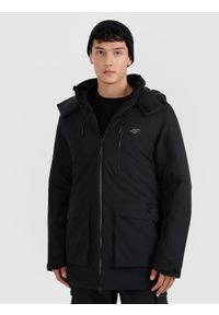 4f - 4F Kurtka zimowa membrana 8000 męska - czarna 3XL. Kolor: czarny. Materiał: poliester, materiał. Długość: do kolan. Sezon: zima #1